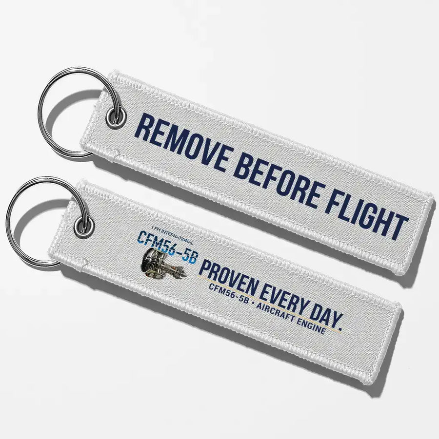 CFM CFM56-5B Engine Aviator Key Chains - White - Remove Before Flight