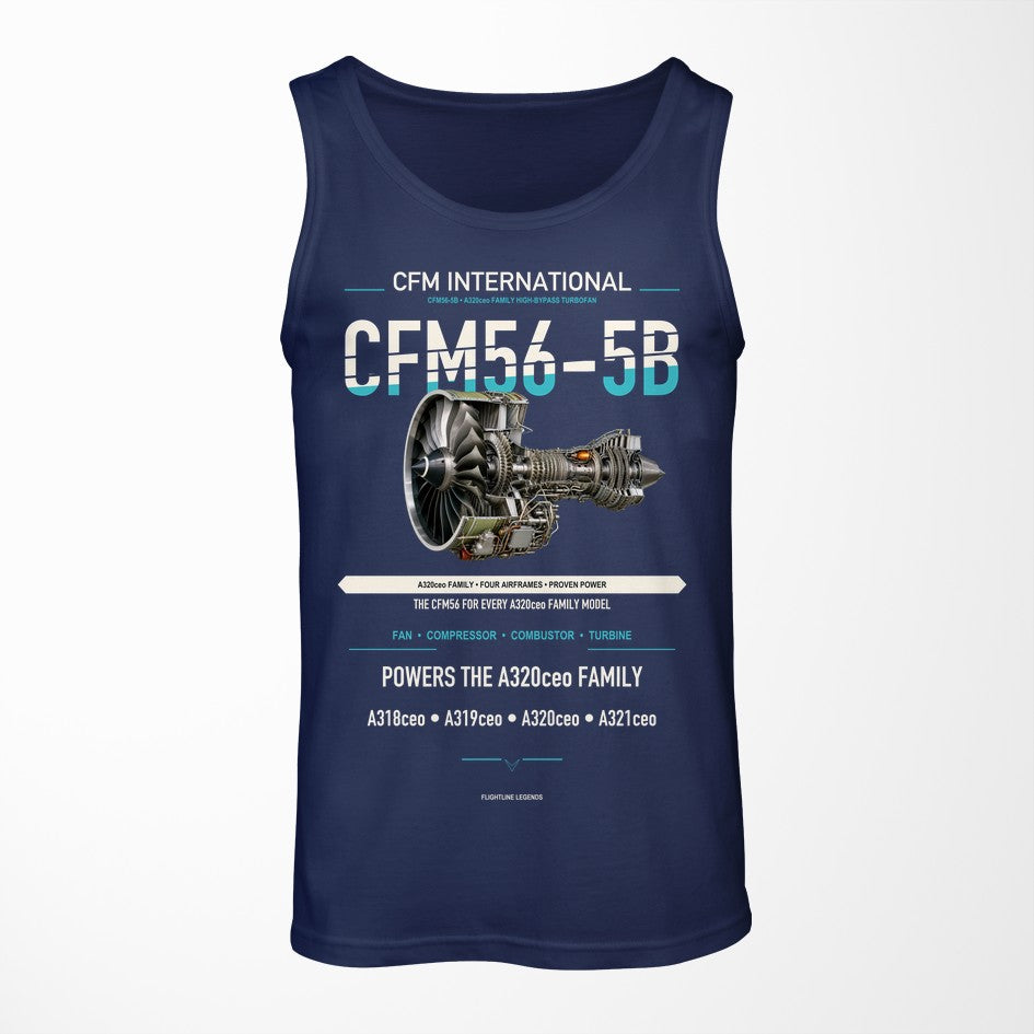 CFM56-5B design on dark blue tank top