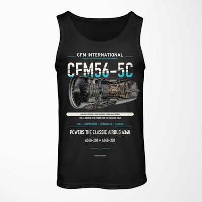 CFM56-5C design on black tank top
