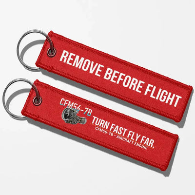CFM CFM56-7B Engine Aviator Key Chains - Red - Remove Before Flight