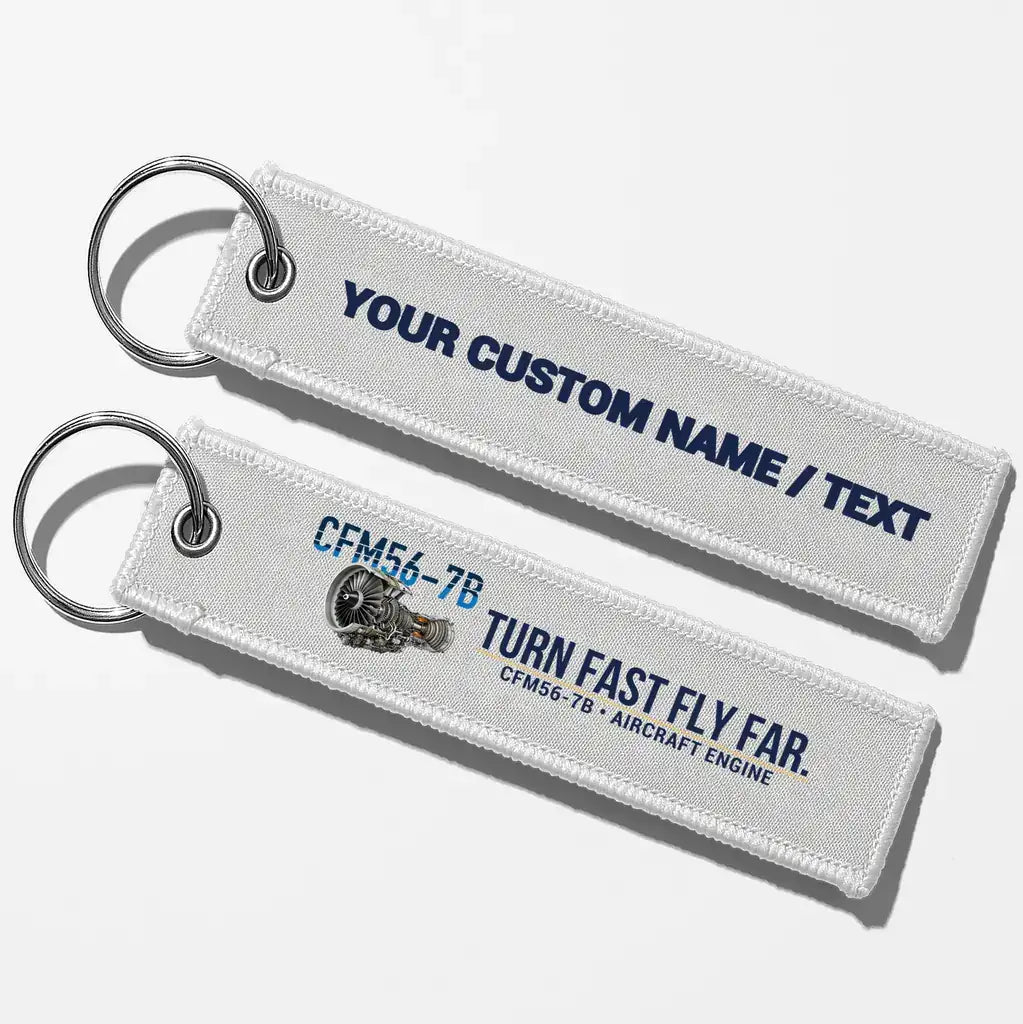CFM CFM56-7B Engine Aviator Key Chains - White - Personalized