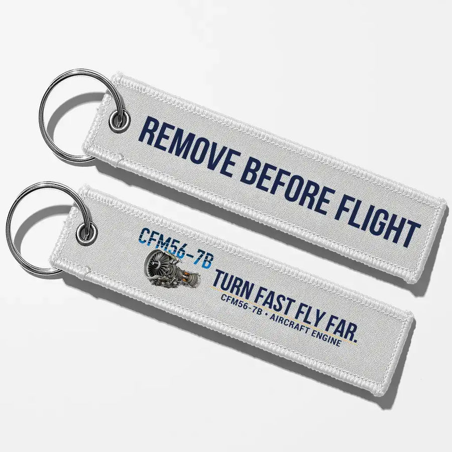 CFM CFM56-7B Engine Aviator Key Chains - White - Remove Before Flight