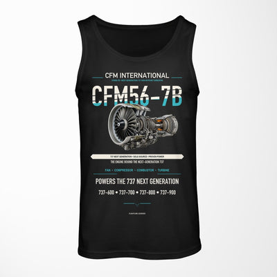 CFM56-7B design on black tank top