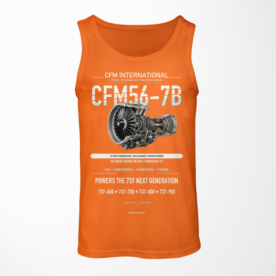 CFM56-7B design on orange tank top