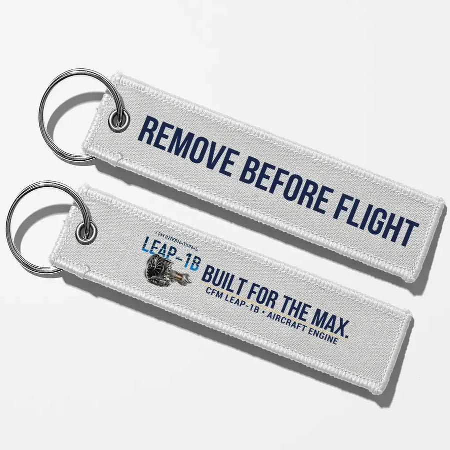 CFM LEAP-1B Engine Aviator Key Chains - White - Remove Before Flight