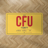 Thumbnail for Corfu International Airport 'Ioannis Kapodistrias' (CFU) Carpets - Carpet Rectangle - ID Tag - Yellow V2