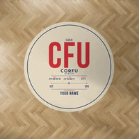 Thumbnail for Corfu International Airport 'Ioannis Kapodistrias' (CFU) Carpets - Carpet Round - ID Tag + Name - Beige V2