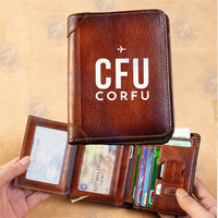 Thumbnail for Corfu International Airport 'Ioannis Kapodistrias' (CFU) Leather Wallets - Printed Leather Wallet - Code