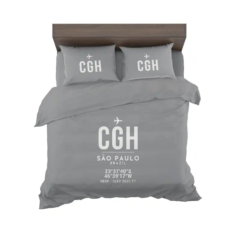 São Paulo Congonhas Airport (CGH) Bedding Sets & Blankets - Bedding Set - ID Tag - Gray
