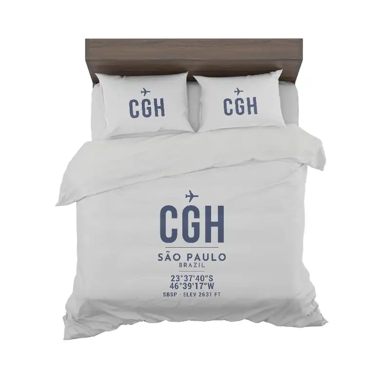 São Paulo Congonhas Airport (CGH) Bedding Sets & Blankets - Bedding Set - ID Tag - Light Gray