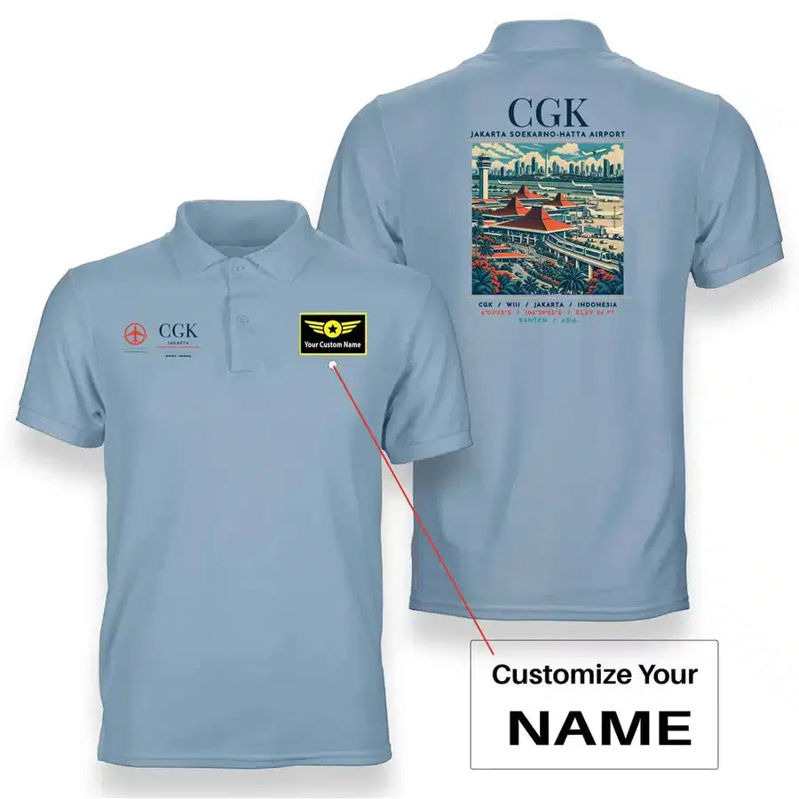 CGK - Poster - Double-Side Polo - Light Blue + Name