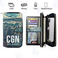 Thumbnail for Cologne Bonn Airport (CGN) Leather Wallets - Zip Long Wallet - Scene