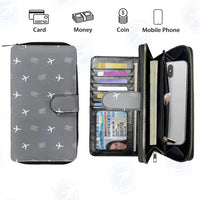 Thumbnail for Laguindingan Airport (CGY) Leather Wallets - Zip Long Wallet - Pattern - Gray