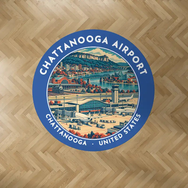 Chattanooga Airport (CHA) Carpets - Carpet Round - Badge - Blue V2
