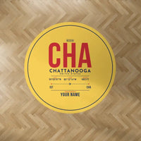 Thumbnail for Chattanooga Airport (CHA) Carpets - Carpet Round - ID Tag + Name - Yellow V2