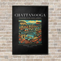 Thumbnail for CHATTANOOGA - Poster - Canvas Framed - Black