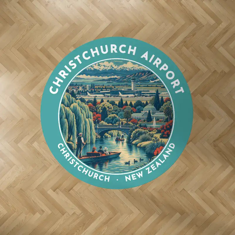 Christchurch Airport (CHC) Carpets - Carpet Round - Badge - Turquoise V2