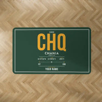 Thumbnail for Chania International Airport (CHQ) Carpets - Carpet Rectangle - ID Tag + Name - Dark Green V2