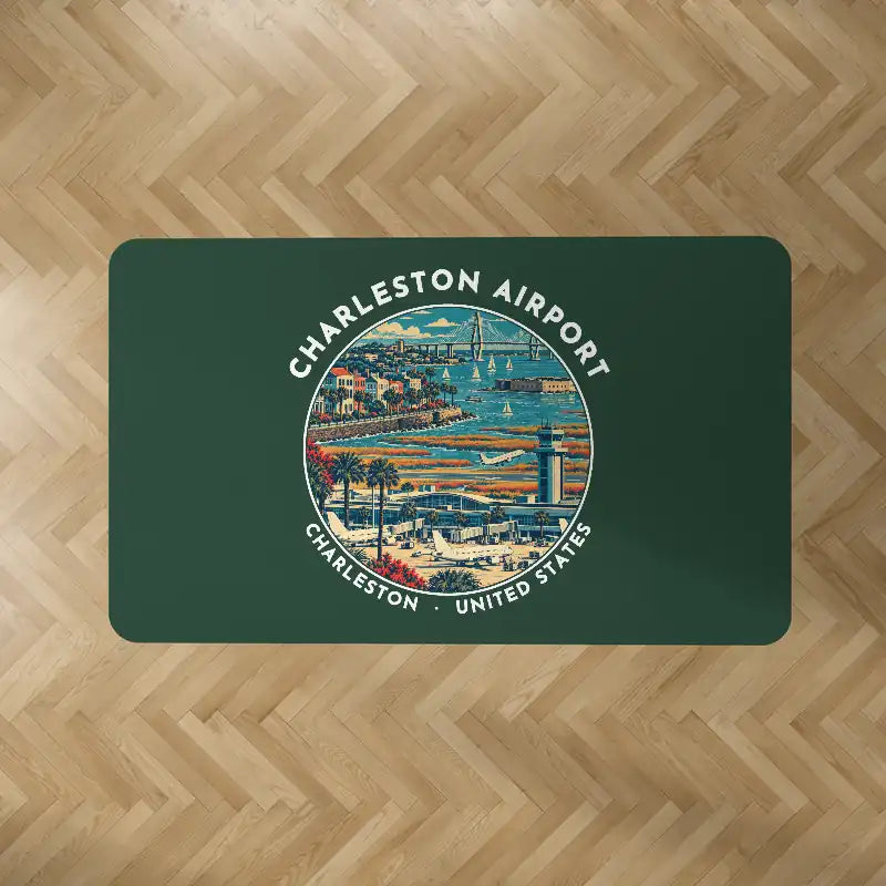 Charleston International Airport (CHS) Carpets - Carpet Rectangle - Badge - Dark Green V2