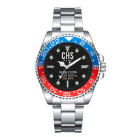 Thumbnail for Charleston International Airport (CHS) Aviator Watches - Classic - Black - Premium Diver - Blue & Red