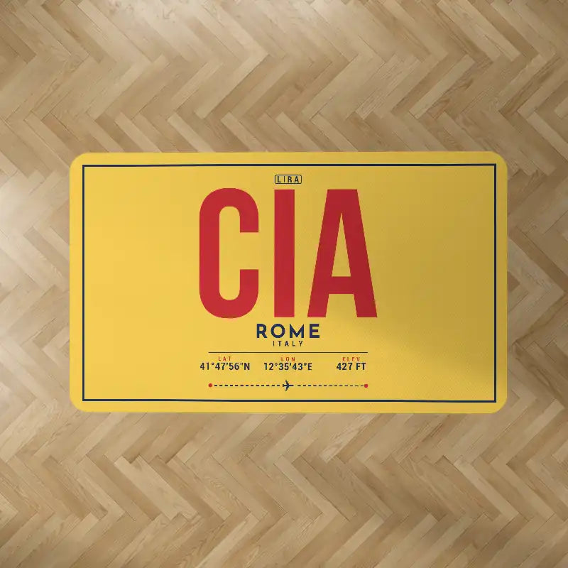 Rome Ciampino Airport (CIA) Carpets - Carpet Rectangle - ID Tag - Yellow V2