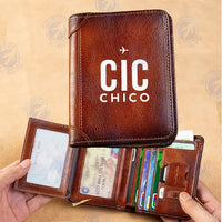 Thumbnail for Chico Regional Airport (CIC) Leather Wallets - Printed Leather Wallet - Code