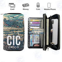 Thumbnail for Chico Regional Airport (CIC) Leather Wallets - Zip Long Wallet - Scene