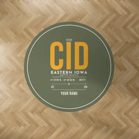 Thumbnail for The Eastern Iowa Airport Cedar Rapids (CID) Carpets - Carpet Round - ID Tag + Name - Green Army V2