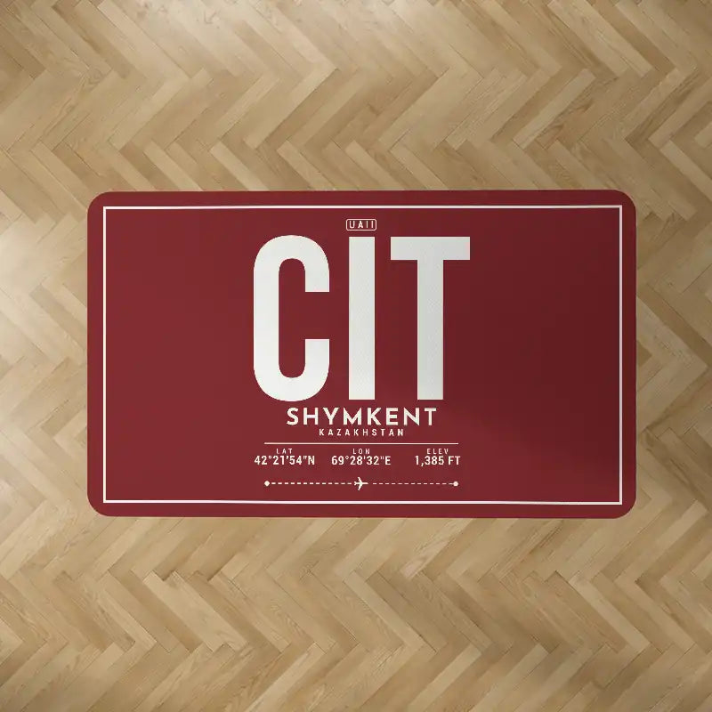 Shymkent International Airport (CIT) Carpets - Carpet Rectangle - ID Tag - Dark Red V2