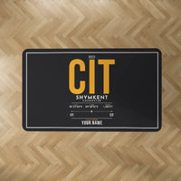 Thumbnail for Shymkent International Airport (CIT) Carpets - Carpet Rectangle - ID Tag + Name - Black V2