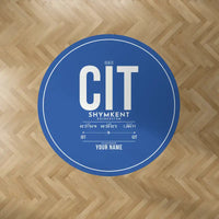 Thumbnail for Shymkent International Airport (CIT) Carpets - Carpet Round - ID Tag + Name - Blue V2