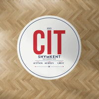 Thumbnail for Shymkent International Airport (CIT) Carpets - Carpet Round - ID Tag - White V2