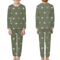 Thumbnail for Shymkent International Airport (CIT) Pajamas - Children Pajamas - Green Army