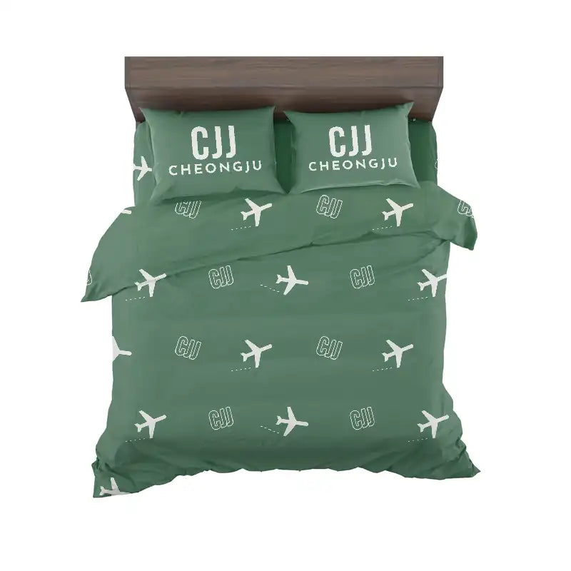 Cheongju International Airport (CJJ) Bedding Sets & Blankets - Bedding Set - Pattern - Green