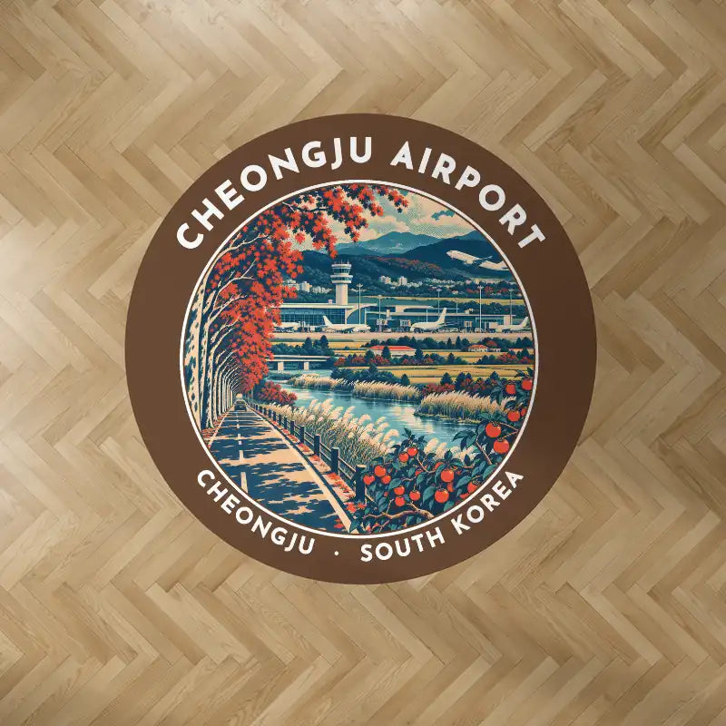Cheongju International Airport (CJJ) Carpets - Carpet Round - Badge - Brown V2