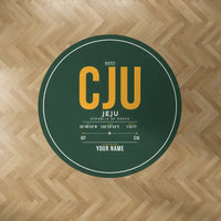 Thumbnail for Jeju International Airport (CJU) Carpets - Carpet Round - ID Tag + Name - Dark Green V2