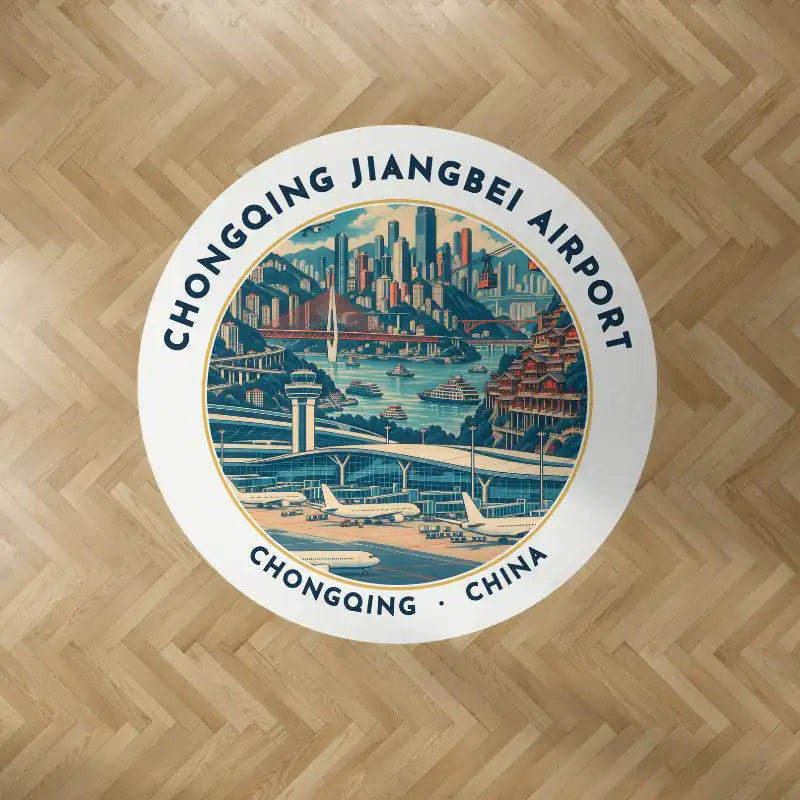 Chongqing Jiangbei International Airport (CKG) Carpets - Carpet Round - Badge - White V2