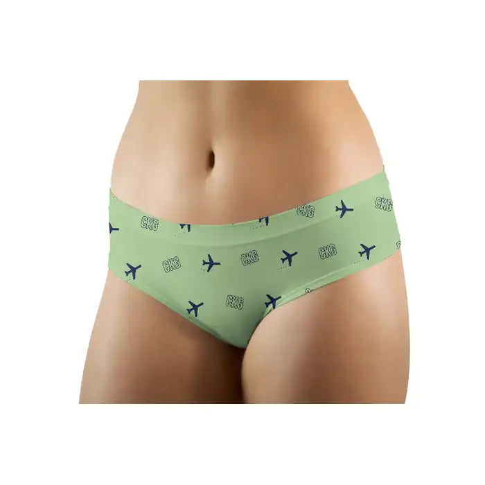 Chongqing Jiangbei International Airport (CKG) Women Panties - Pattern - Light Green - Front