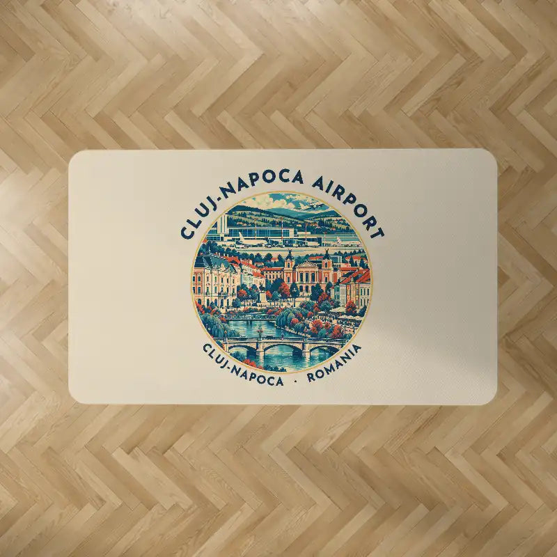 Avram Iancu Cluj International Airport (CLJ) Carpets - Carpet Rectangle - Badge - Beige V2