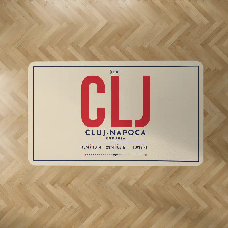 Avram Iancu Cluj International Airport (CLJ) Carpets - Carpet Rectangle - ID Tag - Beige V2