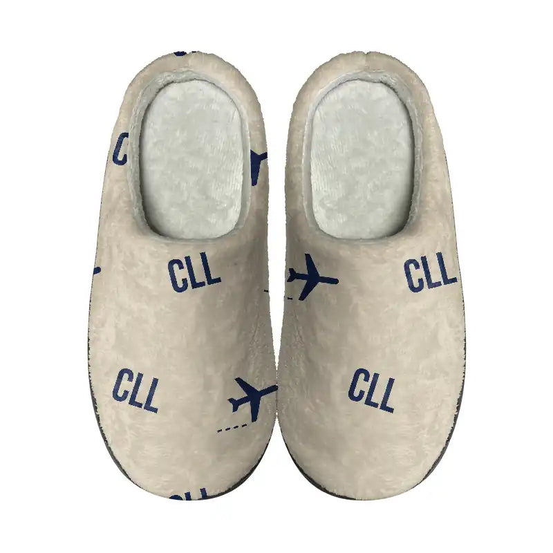 Easterwood Airport (CLL) Slippers & Flip Flops - Slippers - Cotton - Pattern - Beige