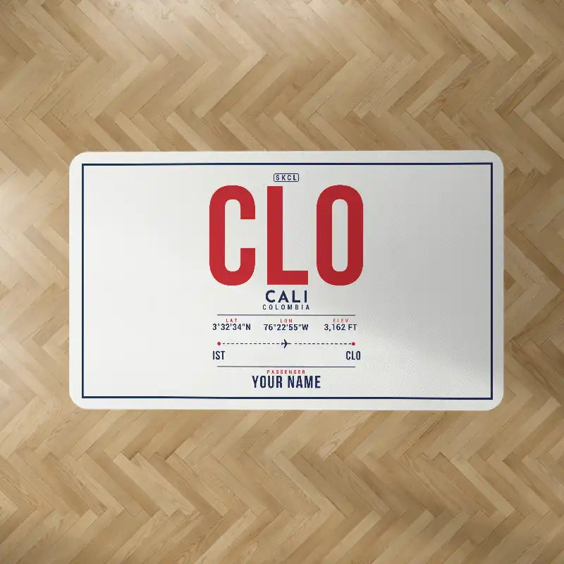 Alfonso Bonilla Aragon International Airport (CLO) Carpets - Carpet Rectangle - ID Tag + Name - White V2