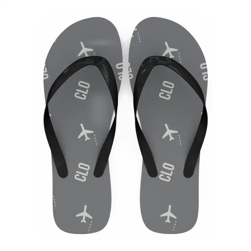 Alfonso Bonilla Aragon International Airport (CLO) Slippers & Flip Flops - Slippers - Flip Flops - Pattern - Gray
