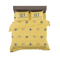 Thumbnail for Charlotte Douglas International Airport (CLT) Bedding Sets & Blankets - Bedding Set - Pattern - Yellow