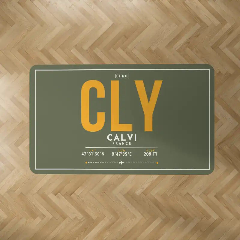Calvi - Sainte-Catherine Airport (CLY) Carpets - Carpet Rectangle - ID Tag - Green Army V2