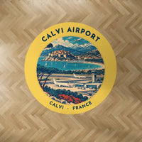 Thumbnail for Calvi - Sainte-Catherine Airport (CLY) Carpets - Carpet Round - Badge - Yellow V2