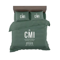 Thumbnail for University of Illinois Willard Airport (CMI) Bedding Sets & Blankets - Bedding Set - ID Tag - Dark Green