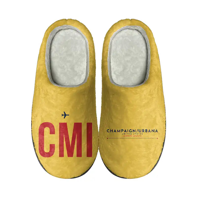 University of Illinois Willard Airport (CMI) Slippers & Flip Flops - Slippers - Cotton - Code - Different - Yellow