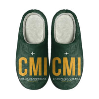 Thumbnail for University of Illinois Willard Airport (CMI) Slippers & Flip Flops - Slippers - Cotton - Code - Same - Dark Green