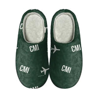 Thumbnail for University of Illinois Willard Airport (CMI) Slippers & Flip Flops - Slippers - Cotton - Pattern - Dark Green